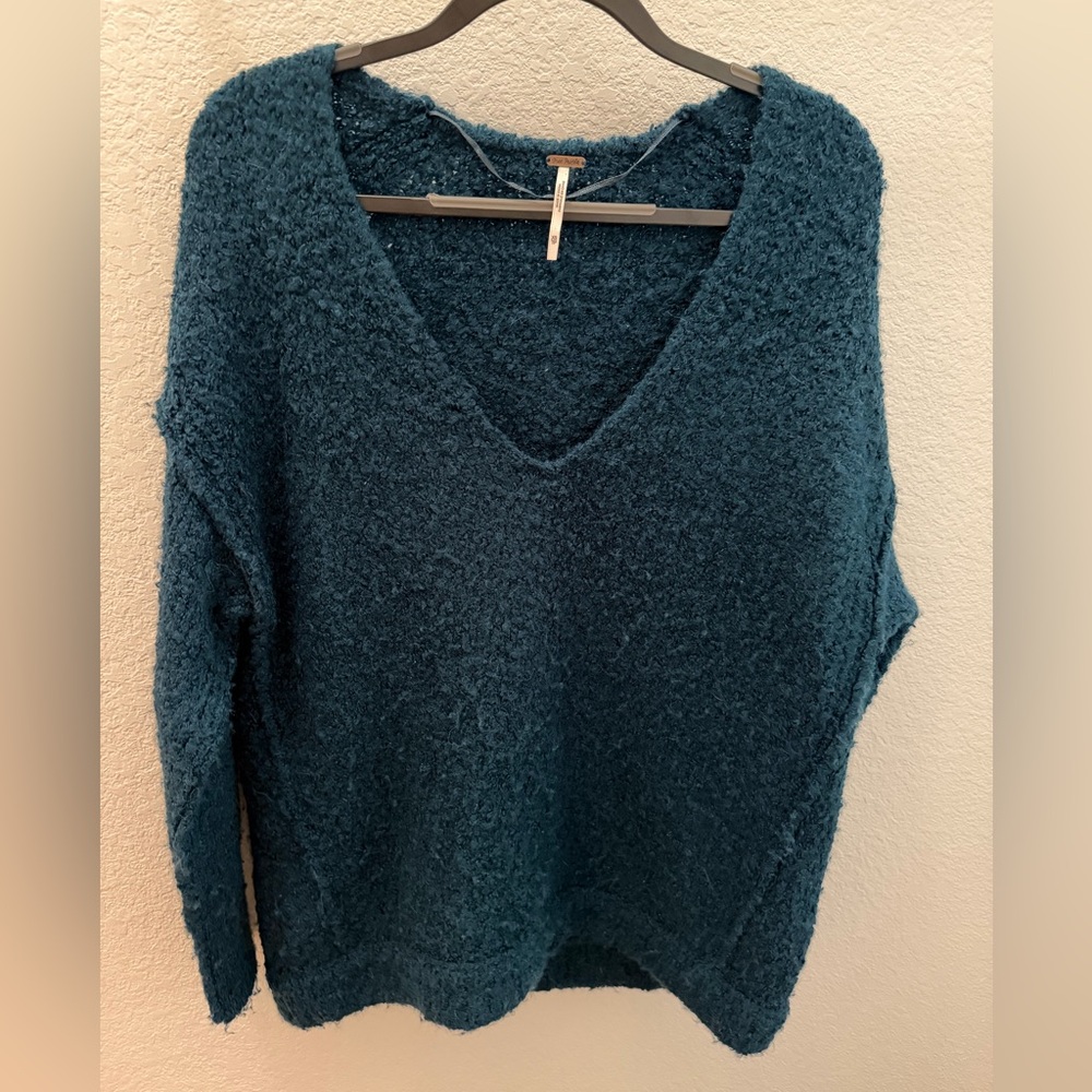 Cozy Teal V-Neck Women’s Sweater